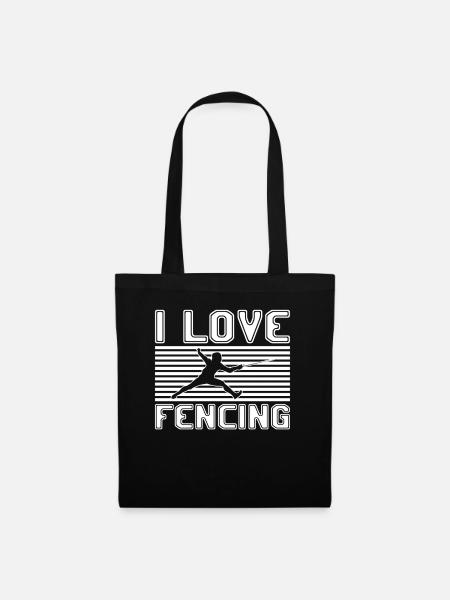 I love fencing - Stoffbeutel - Schwarz