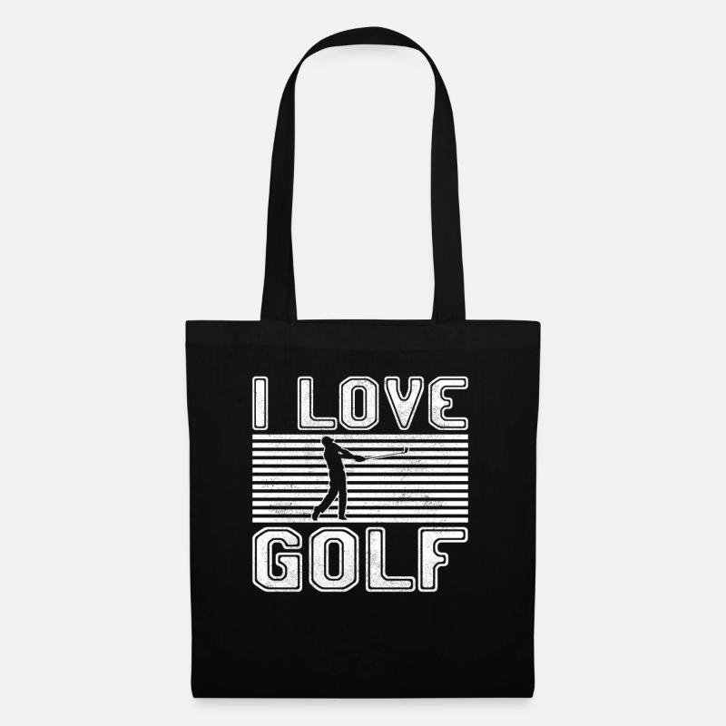 I love golf - Stoffbeutel - Schwarz