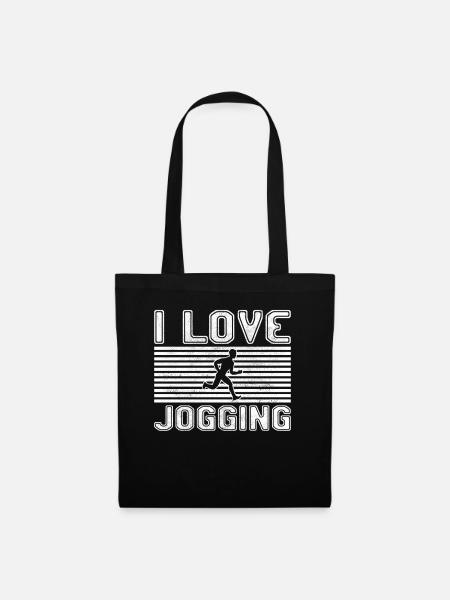I love jogging - Stoffbeutel - Schwarz