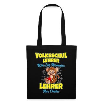 Volksschullehrer Volksschule Lehrkraft Lehrer - Stoffbeutel - Schwarz - Vorne