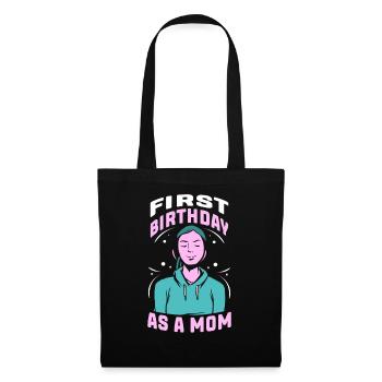 Erster Geburtstag Als Mutter Party Mama Mami - Stoffbeutel - Schwarz - Vorne