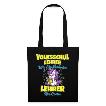 Volksschullehrer Volksschule Lehrkraft Lehrer - Stoffbeutel - Schwarz - Vorne