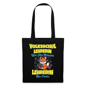 Volksschullehrerin Volksschule Lehrkraft Lehrerin - Stoffbeutel - Schwarz - Vorne