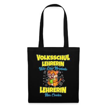 Volksschullehrerin Volksschule Lehrkraft Lehrerin - Stoffbeutel - Schwarz - Vorne