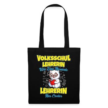 Volksschullehrerin Volksschule Lehrkraft Lehrerin - Stoffbeutel - Schwarz - Vorne