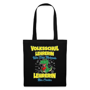 Volksschullehrerin Volksschule Lehrkraft Lehrerin - Stoffbeutel - Schwarz - Vorne
