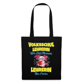 Volksschullehrerin Volksschule Lehrkraft Lehrerin - Stoffbeutel - Schwarz - Vorne