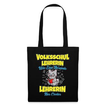 Volksschullehrerin Volksschule Lehrkraft Lehrerin - Stoffbeutel - Schwarz - Vorne