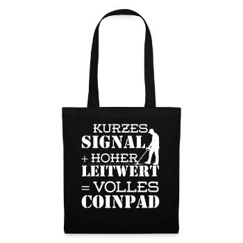 Sondengänger Sondler Metallsuchgerät Coinpads - Stoffbeutel - Schwarz - Vorne