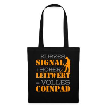 Sondengänger Sondler Metallsuchgerät Coinpad - Stoffbeutel - Schwarz - Vorne