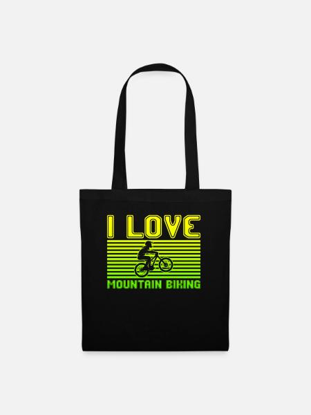 I love mountain biking - Stoffbeutel - Schwarz