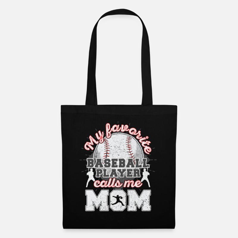 Baseball Mom Mama Mutter Baseballspieler Geschenk - Stoffbeutel - Schwarz