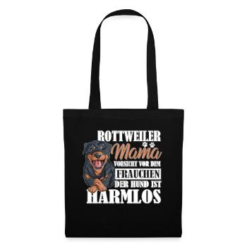 Hunderasse Rottweiler Mama Hundehalter Haustier - Stoffbeutel - Schwarz - Vorne
