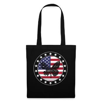 Independence Day Shirt, Freedom America Flagge Cool - Stoffbeutel - Schwarz - Vorne