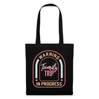 Chemise de voyage en famille, Avertissement en cours, Drôle - Sac en tissu - noir - Devant