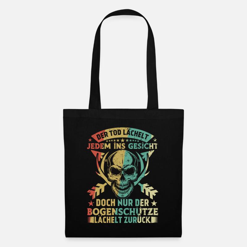 Bogenschießen Geschenk Bogenschützen Spruch - Stoffbeutel - Schwarz