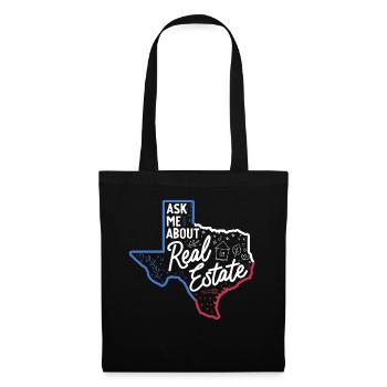 Fragen Sie mich über Real Estate Texas Real Estate Agent - Stoffbeutel - Schwarz - Vorne