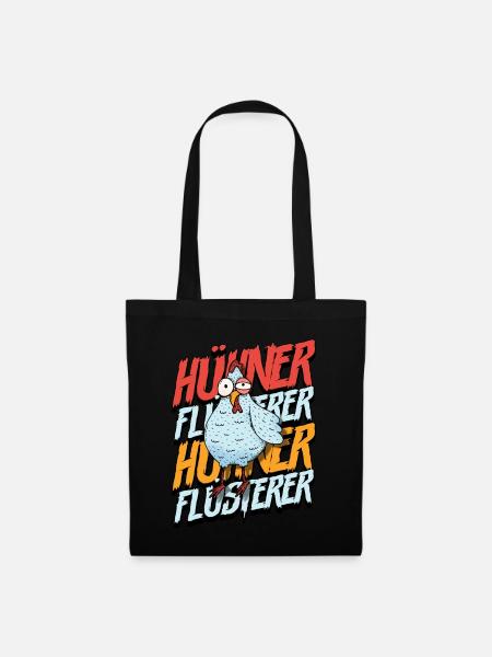Huhn Hühner Flüsterer - Stoffbeutel - Schwarz