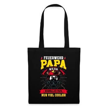 Feuerwehr Papa Feuerwehrmann - Stoffbeutel - Schwarz - Vorne