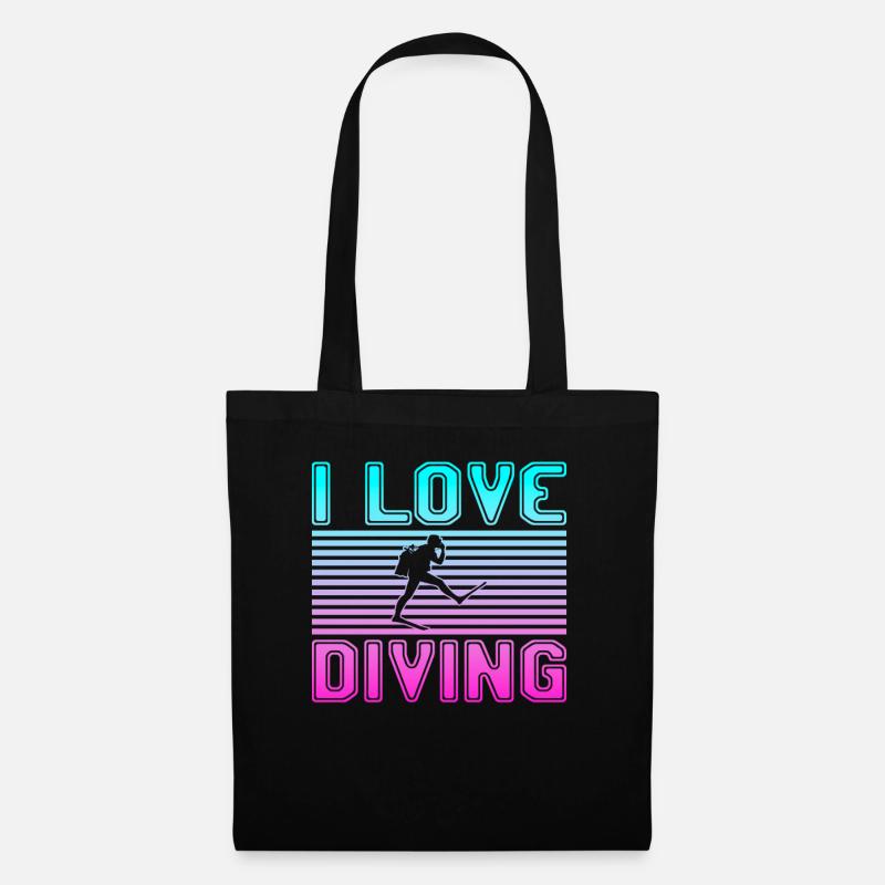 I love diving - Stoffbeutel - Schwarz