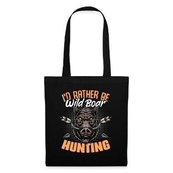 Je préfère chasser drôle Sanglier Humour pour - Sac en tissu - noir - Devant