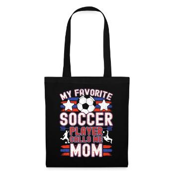 Soccer Maman Maman Soccer Maman Joueur de soccer - Sac en tissu - noir - Devant