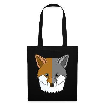 Motif animal sauvage de la forêt avec motif renard - Sac en tissu - noir - Devant