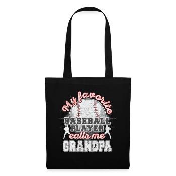 Grand-père de baseball Grand-père Joueur de baseball Grand-père - Sac en tissu - noir - Devant