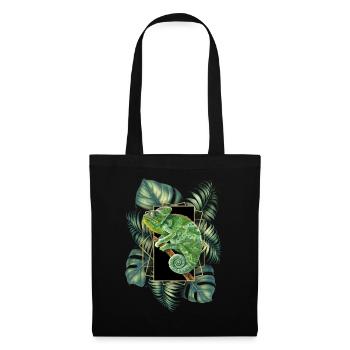 Caméléon voilé Jungle Motif Caméléon Tropical - Sac en tissu - noir - Devant