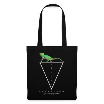 Verschleierter Chamäleon Geometrischer Reptilienhalter - Stoffbeutel - Schwarz - Vorne