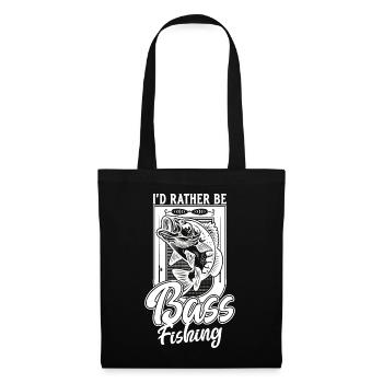 I'd Rather Be Bass Fish Fishing Funny Angler - Tote Bag - black - Front
