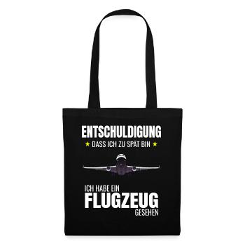 Flugzeug Luftfahrt Flieger Planespotter Idee - Stoffbeutel - Schwarz - Vorne