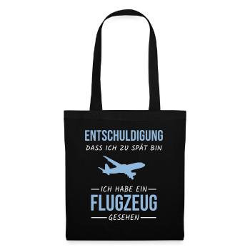 Flugzeug Luftfahrt Flieger Planespotter Idee - Stoffbeutel - Schwarz - Vorne