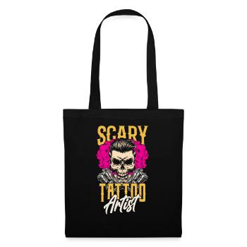 Effrayant Tatoueur Tatoueur Tatouage - Sac en tissu - noir - Devant