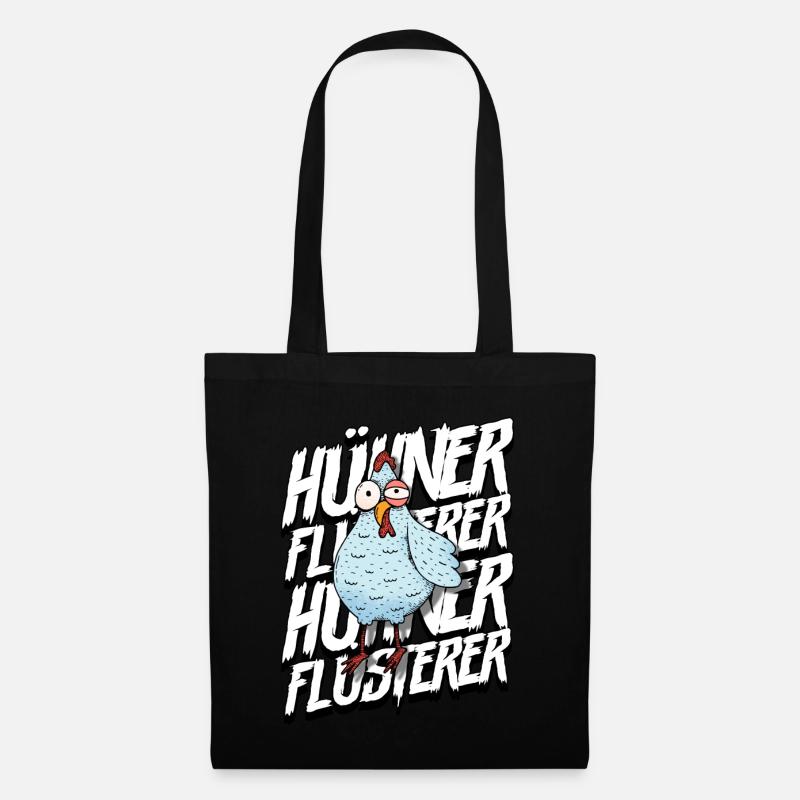 Huhn Hühner Flüsterer - Stoffbeutel - Schwarz