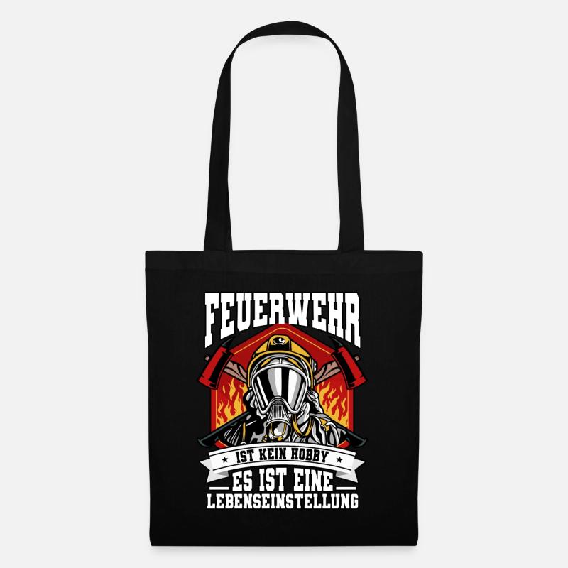 Feuerwehr Feuerwehrmann - Stoffbeutel - Schwarz
