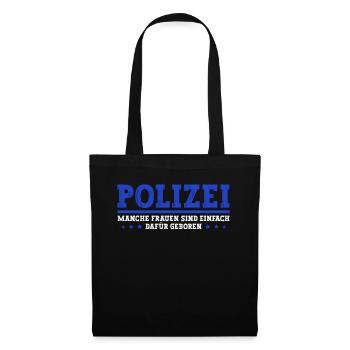Polizist Polizei Frauen - Stoffbeutel - Schwarz - Vorne