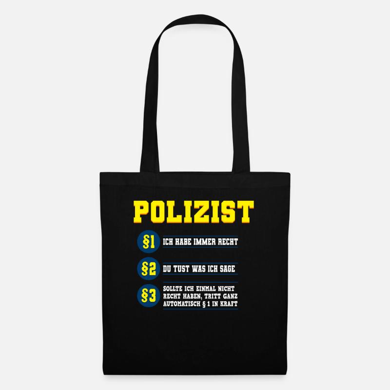 Polizist Polizei - Stoffbeutel - Schwarz