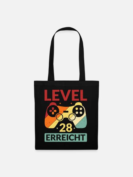 Level 28 Erreicht Gamer - Stoffbeutel - Schwarz