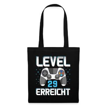 Level 29 Erreicht Gamer - Stoffbeutel - Schwarz - Vorne