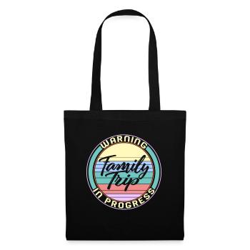 Chemise de voyage en famille, Avertissement en cours, Drôle - Sac en tissu - noir - Devant