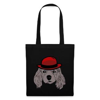 Hundekopf Gentleman Hunde Hundeliebhaber Kinder - Stoffbeutel - Schwarz - Vorne