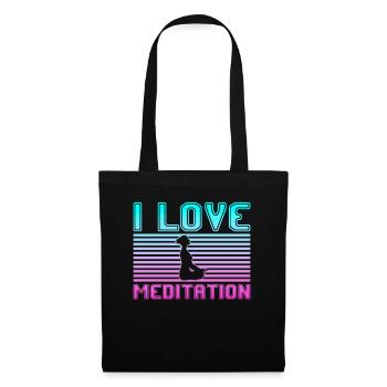 J’adore la méditation - Sac en tissu - noir - Devant