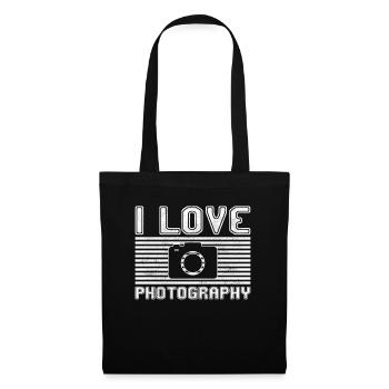 I love photography - Stoffbeutel - Schwarz - Vorne