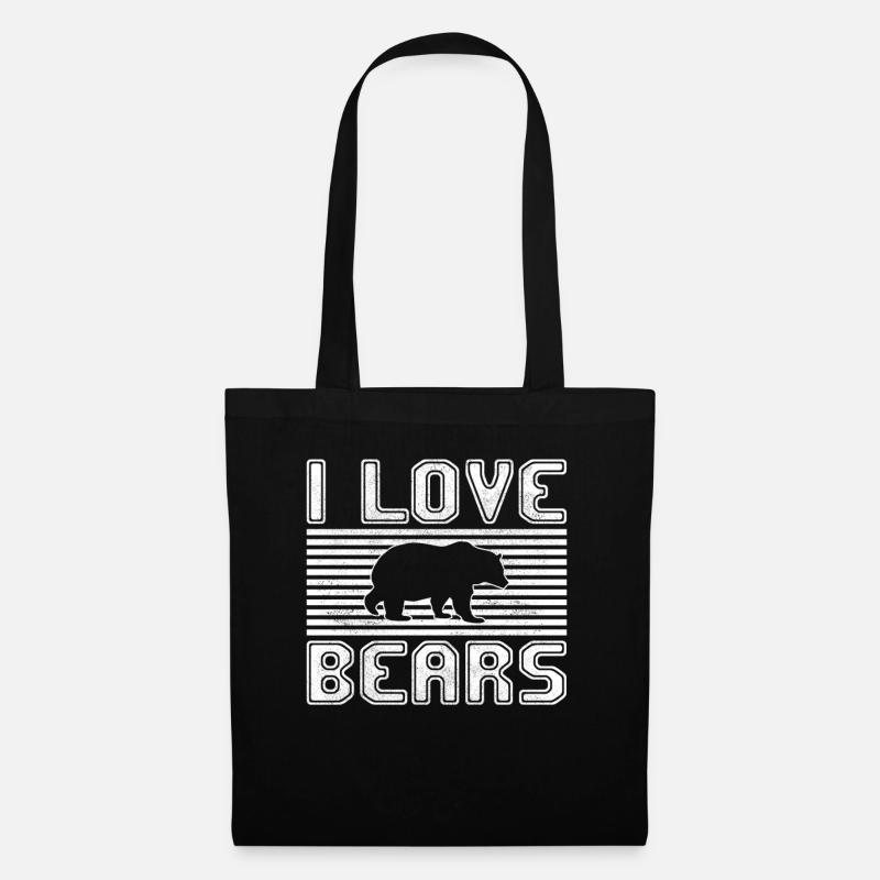 I love bears - Stoffbeutel - Schwarz