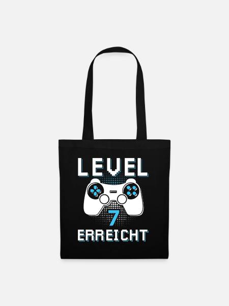 Level 7 Erreicht Gamer - Stoffbeutel - Schwarz