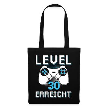 Level 30 Erreicht Gamer - Stoffbeutel - Schwarz - Vorne