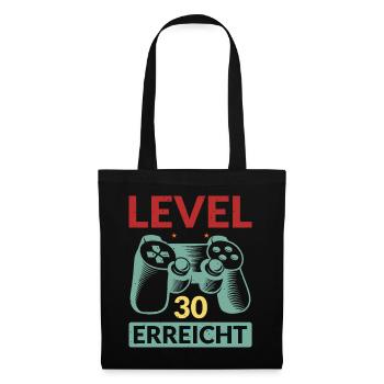Level 30 Erreicht Gamer - Stoffbeutel - Schwarz - Vorne
