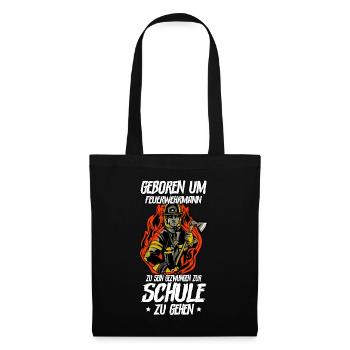 Feuerwehr Feuerwehrmann - Stoffbeutel - Schwarz - Vorne