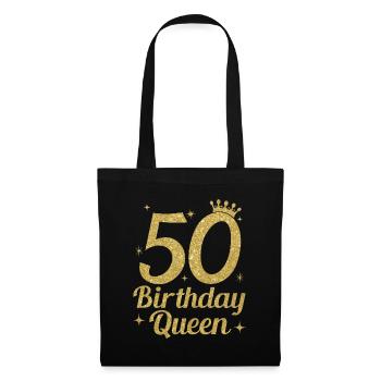 Birthday Queen 50 - Stoffbeutel - Schwarz - Vorne